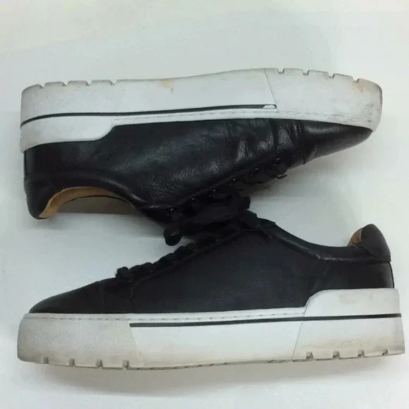 J/Slides Black Leather Sneakers - Picture 9 of 12